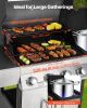 Gas Grill, 4 Burner Propane Gas Grill with Side Burner, 425 SQ.In Grilling Area, Carbon Steel Enamel Grates, Outdoor 52